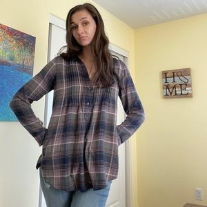 Plaid pullover flannel